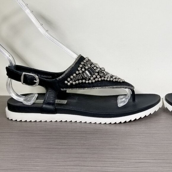 Tosca Blu Embellished Thong Sandal, Black, Womens Size 7.5 US / 38 - Picture 7 of 12